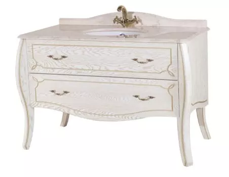 Тумба с раковиной «Bellezza» Грация Люкс 110 (Nora 47 TS-30001-0476) столешница бежевая белая