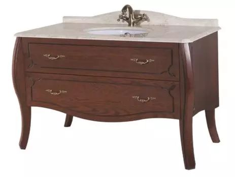 Тумба с раковиной «Bellezza» Грация Люкс 110 (Nora 47 TS-30001-0476) столешница бежевая вишня