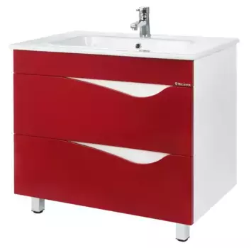 Тумба с раковиной «Bellezza» Эйфория 85 (Оскар 85) красная/белая