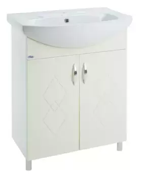 Тумба с раковиной «Bellezza» Элеганс 60 (Элеганс 60) бежевая/белая