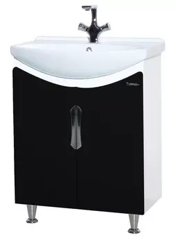 Тумба с раковиной «Bellezza» Лагуна 65 (Лагуна 65) чёрная/белая