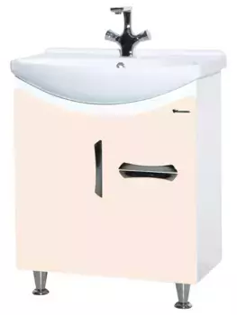 Тумба с раковиной «Bellezza» Лагуна 65 с ящиком (Лагуна 65) бежевая/белая