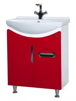 Тумба с раковиной «Bellezza» Лагуна 65 с ящиком (Лагуна 65) красная/белая
