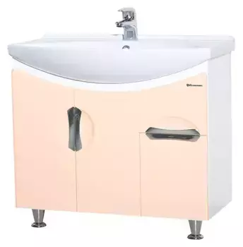 Тумба с раковиной «Bellezza» Лагуна 75 (Лагуна 75) бежевая/белая