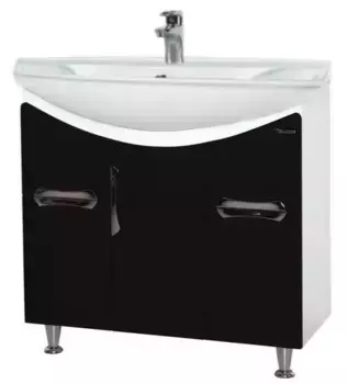 Тумба с раковиной «Bellezza» Лагуна 85 (Стиль 85) чёрная/белая