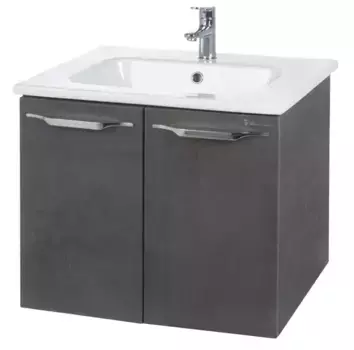Тумба с раковиной «Bellezza» Луиджи 60 с дверцами (Euphoria 60) подвесная серая