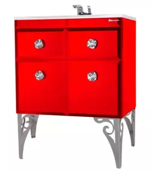 Тумба с раковиной «Bellezza» Луссо 65 (Прима 65) красная