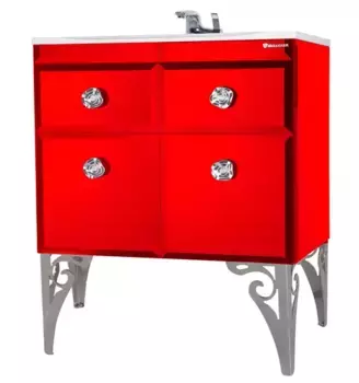 Тумба с раковиной «Bellezza» Луссо 80 (Прима 80) красная