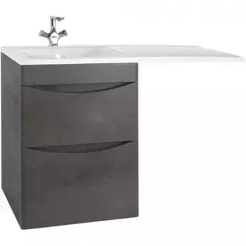 Тумба с раковиной «Bellezza» Олиссия 120 с 2 ящиками (Cosmos 120 левая) серая