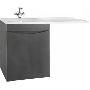 Тумба с раковиной «Bellezza» Олиссия 120 с дверцами (Cosmos 120 левая) серая
