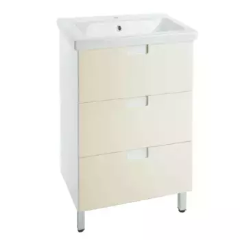 Тумба с раковиной «Bellezza» Пегас 50 (Como 50) бежевая/белая