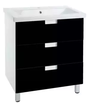Тумба с раковиной «Bellezza» Пегас 60 (Como 60) чёрная/белая