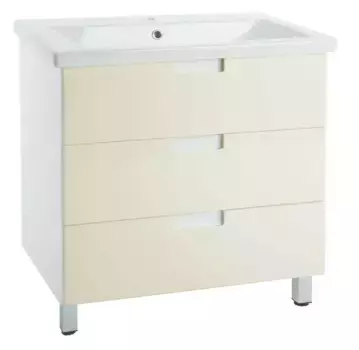 Тумба с раковиной «Bellezza» Пегас 80 (Como 80) бежевая/белая