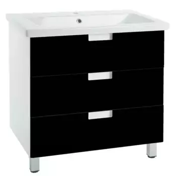 Тумба с раковиной «Bellezza» Пегас 80 (Como 80) чёрная/белая