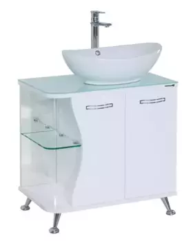 Тумба с раковиной «Bellezza» Рио 70 (Гамма 56) белая правая