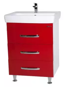 Тумба с раковиной «Bellezza» Рокко 50 new (Мини 50) красная/белая