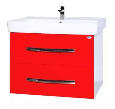 Тумба с раковиной «Bellezza» Рокко 70 Н (Q 70) подвесная красная/белая