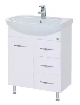 Тумба с раковиной «Bellezza» Стелла 65 Н с 3 ящиками (Стелла 65) белая