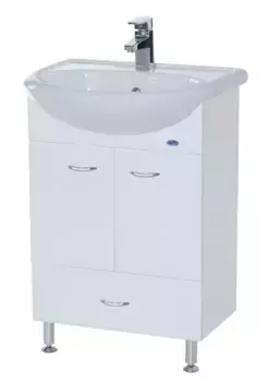 Тумба с раковиной «Bellezza» Уют 55 Н с нижним ящиком (Уют 55) белая