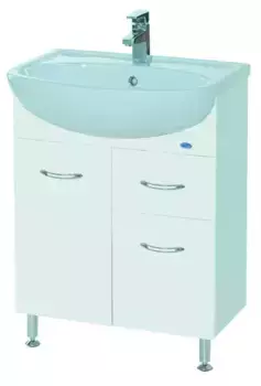 Тумба с раковиной «Bellezza» Уют 60 Н с 1 ящиком (Уют 60) белая