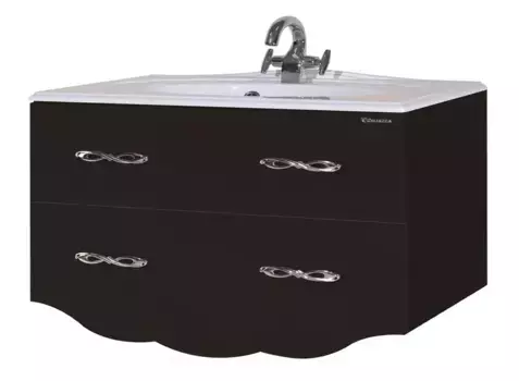 Тумба с раковиной «Bellezza» Версаль 100 (Гармония 100) подвесная чёрная