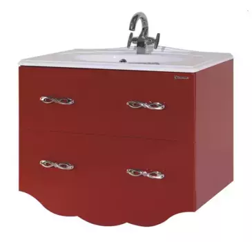 Тумба с раковиной «Bellezza» Версаль 80 (Гармония 80) подвесная красная