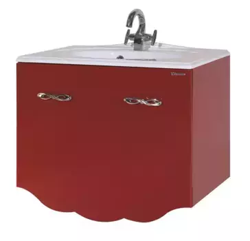 Тумба с раковиной «Bellezza» Версаль 80 со скрытым ящиком (Гармония 80) подвесная красная