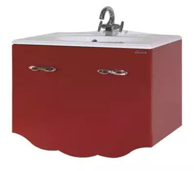 Тумба с раковиной «Bellezza» Версаль 90 со скрытым ящиком (Гармония 90) подвесная красная