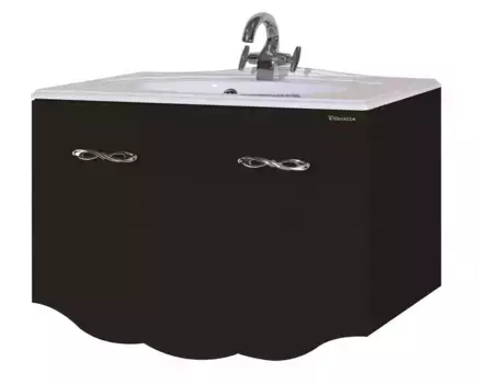 Тумба с раковиной «Bellezza» Версаль 90 со скрытым ящиком (Гармония 90) подвесная чёрная