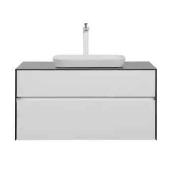 Тумба с раковиной «Black & White» U907.1000-1 (B&W U907.1000-1) подвесная белая матовая/Лорен голд