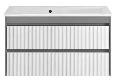 Тумба с раковиной «Brevita» Balaton 100 (Комфорт 100) подвесная белая/серая
