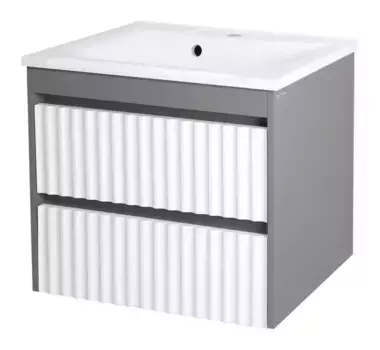 Тумба с раковиной «Brevita» Balaton 65 (Комфорт 65) подвесная белая/серая