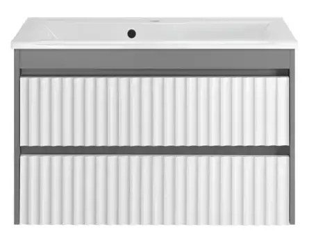 Тумба с раковиной «Brevita» Balaton 90 (Комфорт 90) подвесная белая/серая