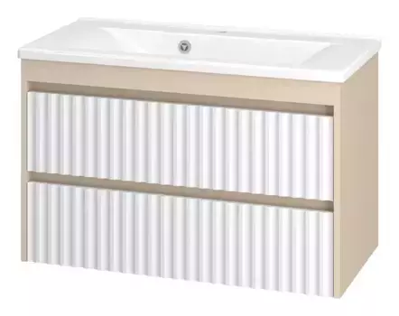Тумба с раковиной «Brevita» Balaton 90 (Комфорт 90) подвесная белая/бежевая