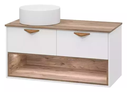 Тумба с раковиной «Brevita» Bergen 105 (Melana 41) подвесная белая матовая эмаль/дуб галифакс олово универсальная