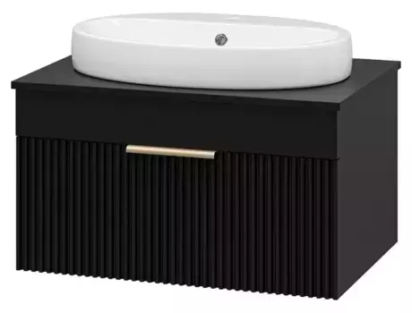 Тумба с раковиной «Brevita» Enfida 70 (Doppia 65) подвесная чёрная