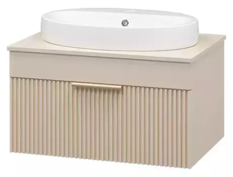 Тумба с раковиной «Brevita» Enfida 70 (Doppia 65) подвесная бежевая