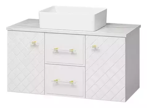 Тумба с раковиной «Brevita» Shanel 100 (MLN-7050H 48) подвесная белая глянцевая