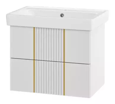 Тумба с раковиной «Brevita» Vega 70 (Q 70) подвесная белая/золото