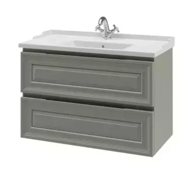 Тумба с раковиной «Caprigo» Понца 90 с 2 ящиками (93/47 Y-090B) подвесная серая