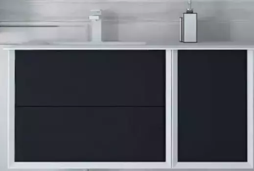 Тумба с раковиной «Cezares» Bellagio 105 с дверцей (106/46) подвесная Grafite, левая