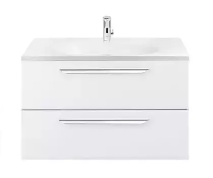 Тумба с раковиной «Cezares» Eco 75 (75/48) без ручек подвесная Bianco Lucido