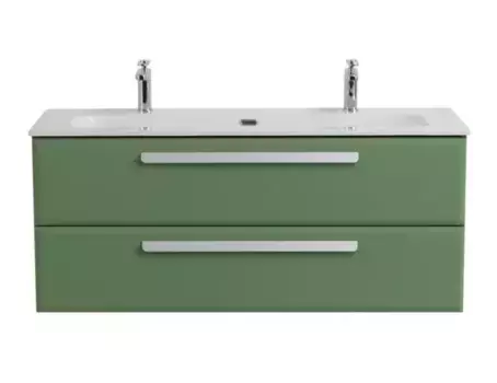 Тумба с раковиной «Cezares» Eco-cer-n 120 (CZR-8073-120-1-2 с двумя отверстиями под смеситель) подвесная Фисташковый Софт