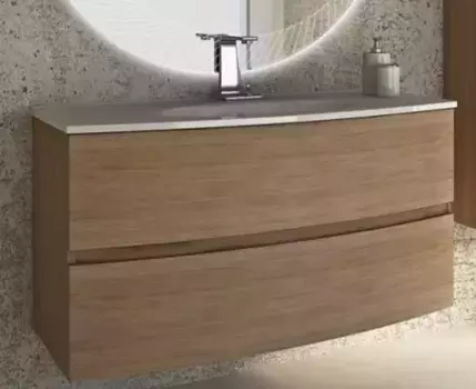 Тумба с раковиной «Cezares» Elettra 100 (Comfort 101/55) подвесная Rovere tabacco