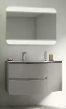 Тумба с раковиной «Cezares» Vague 69 (104/52 R) подвесная Grigio lucido