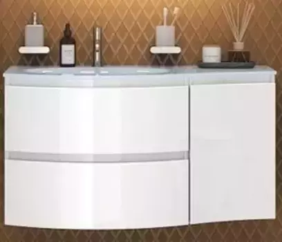 Тумба с раковиной «Cezares» Vague 70 (Sting 104/53) подвесная Bianco lucido