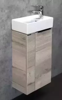 Тумба с раковиной «Comforty» Асти 40 (9048EY 41/22) подвесная дуб дымчатый правая