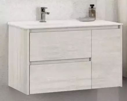 Тумба с раковиной «Comforty» Бремен 90 (9090EL) подвесная дуб белый