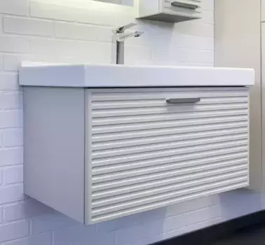 Тумба с раковиной «Comforty» Касабланка 80 (Fest 80 F01) подвесная серый шёлк