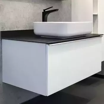 Тумба с раковиной «Comforty» Милан 90 с 2 ящиками (1 скрытый) (Comforty T-Y9378) подвесная белый глянец столешница графит